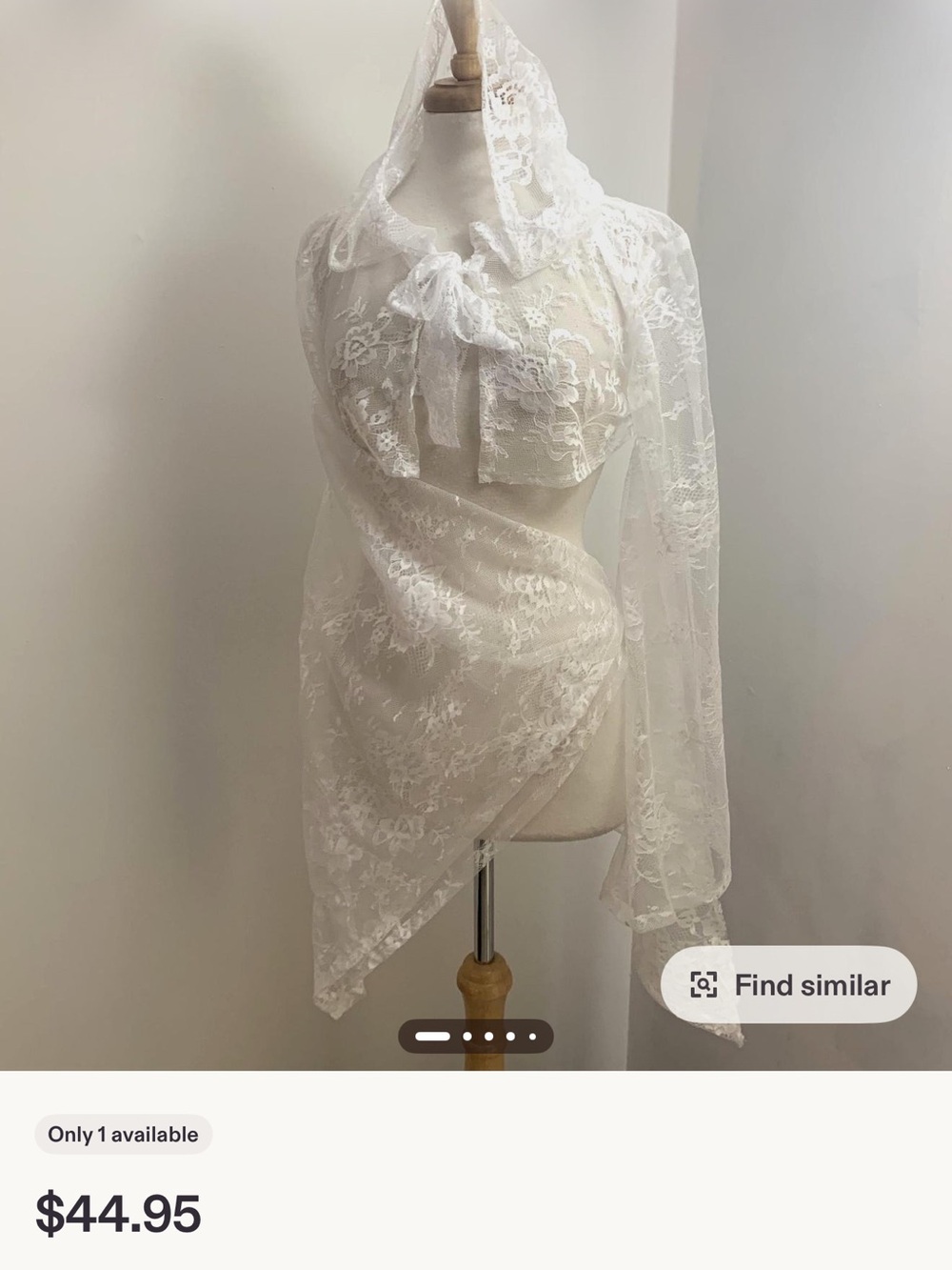 White Lace Hooded Bolero - Bridal